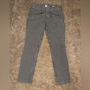 GAP Monochrome Gingham Skinny Ankle Pants